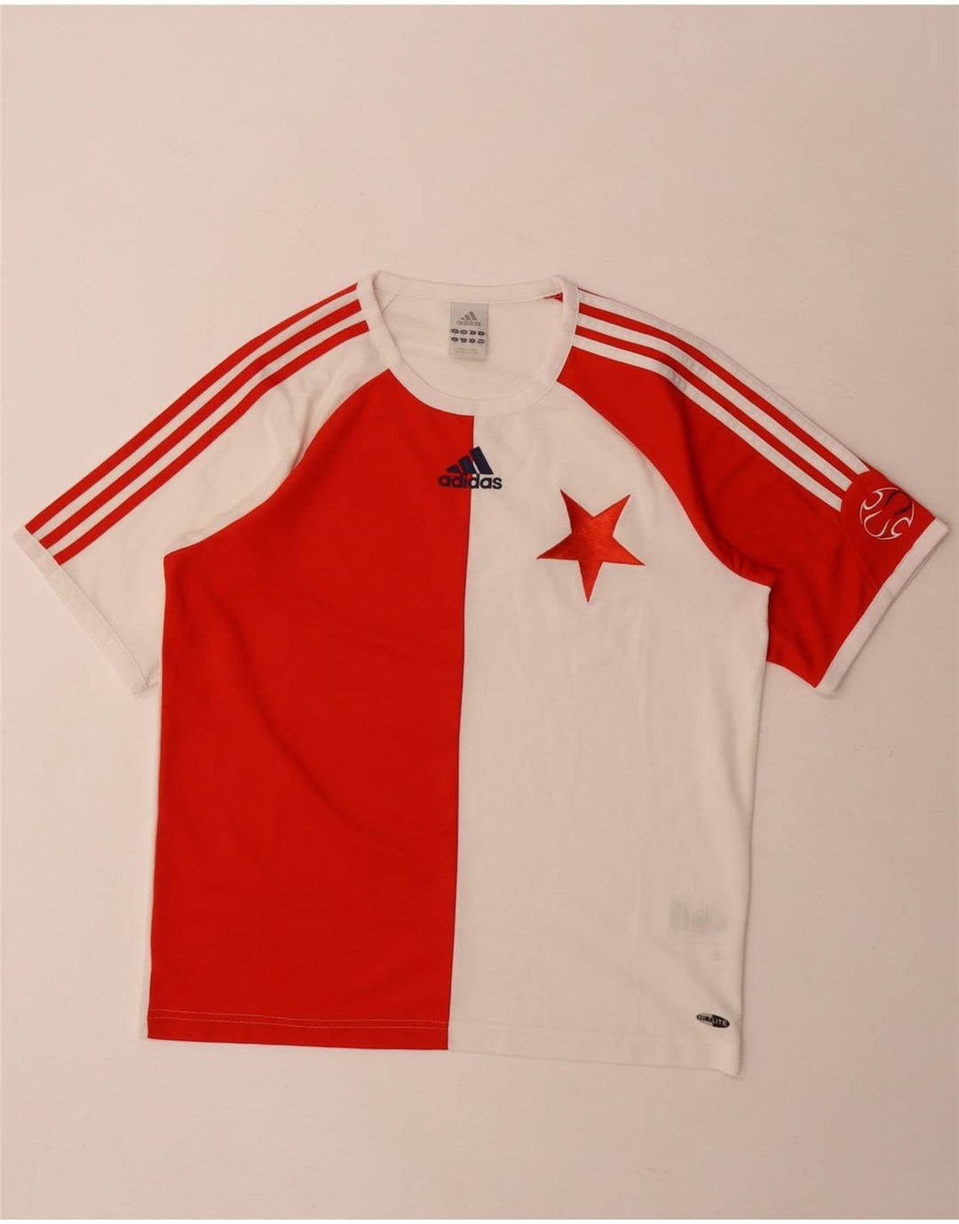 Adidas Mens Climalite Graphic T-Shirt Top Medium Red Colourblock Polyester