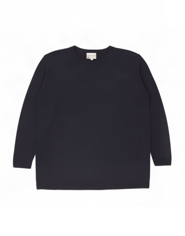 Laura Ashley Womens Boat Neck Jumper Sweater UK 10 Small Navy Blue