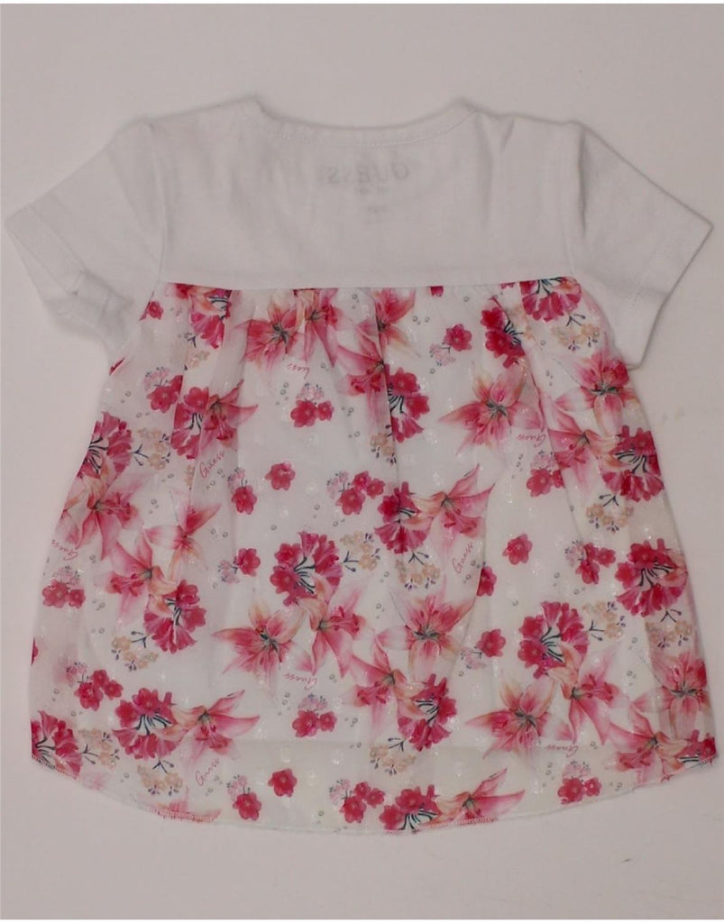 GUESS Baby Girls Graphic T-Shirt Top 3-6 Months White Floral Vintage Guess and Second-Hand Guess from Messina Hembry 