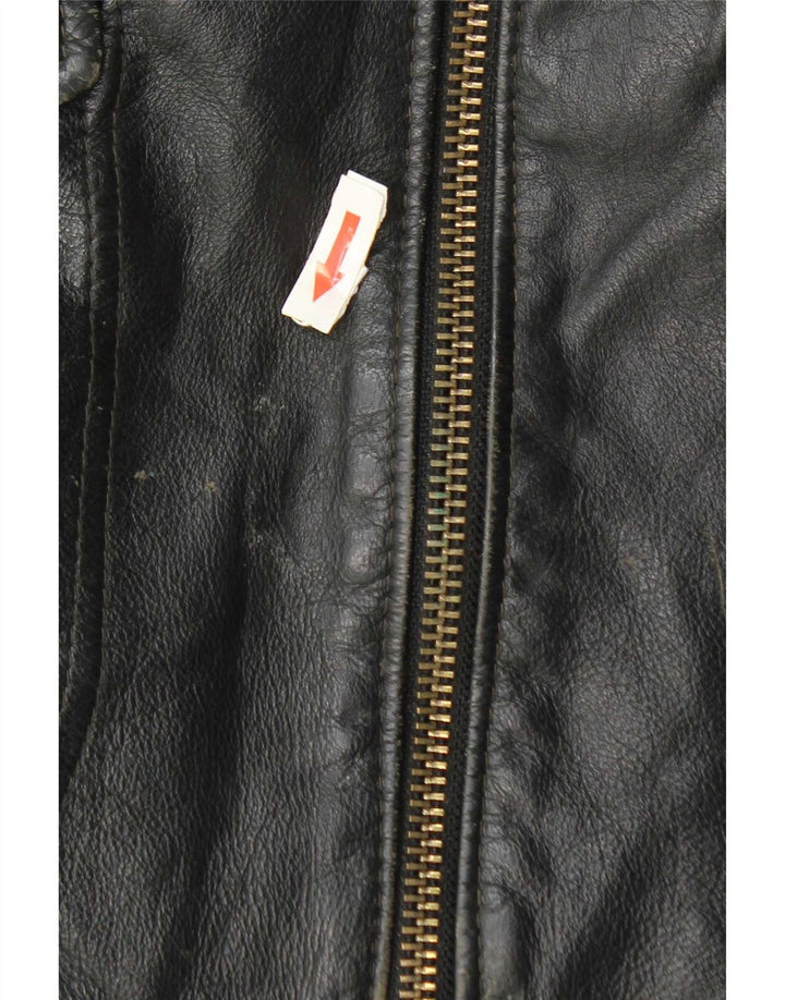 Vintage Mens Leather Jacket UK 42 XL Black
