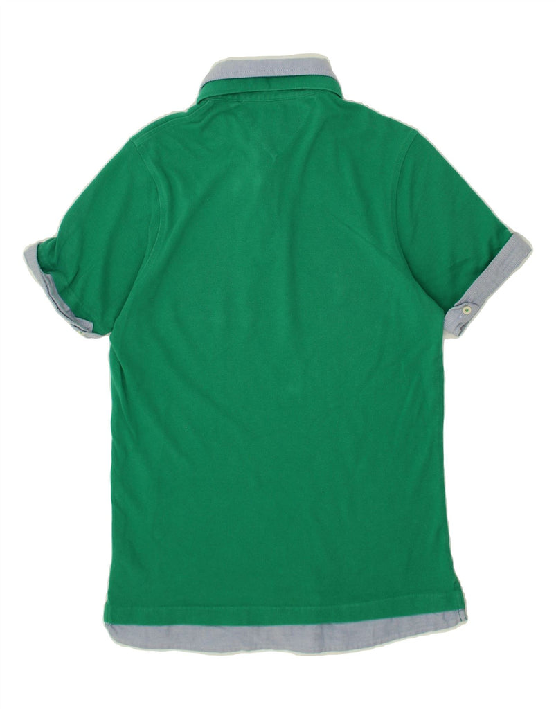 TOMMY HILFIGER Mens Slim Fit Polo Shirt Medium Green Cotton Vintage Tommy Hilfiger and Second-Hand Tommy Hilfiger from Messina Hembry 