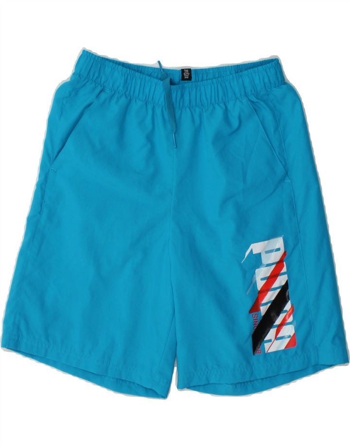 PUMA Boys Graphic Sport Shorts 13-14 Years Blue Nylon Vintage Puma and Second-Hand Puma from Messina Hembry 