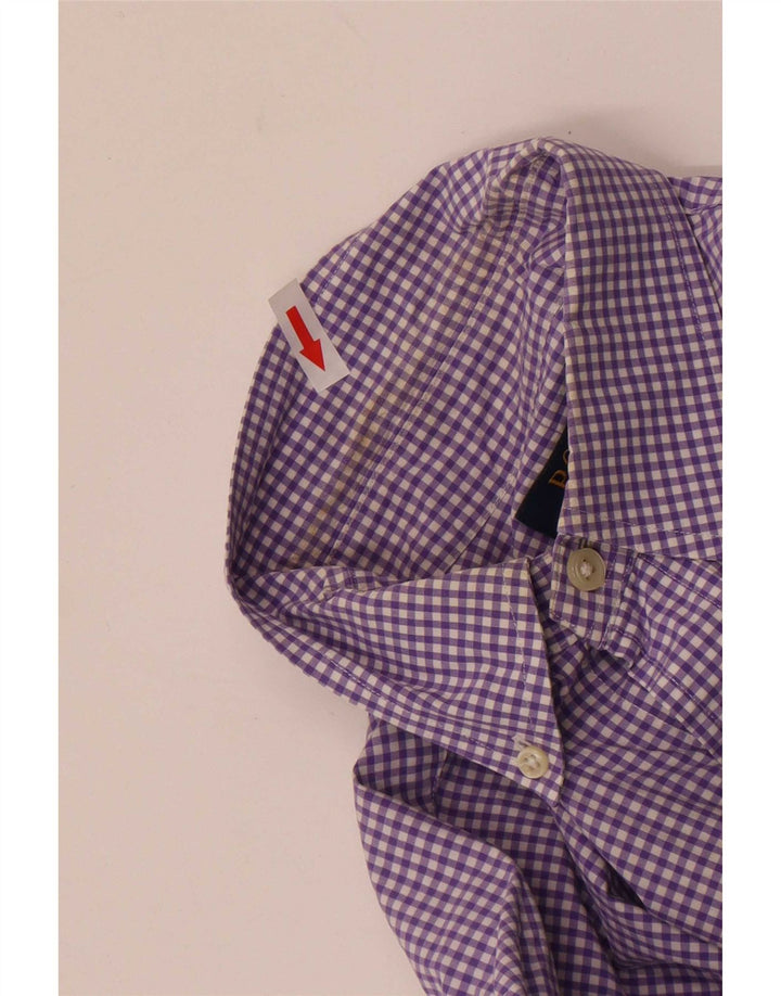 Polo Ralph Lauren Mens Shirt Medium Purple Gingham Cotton