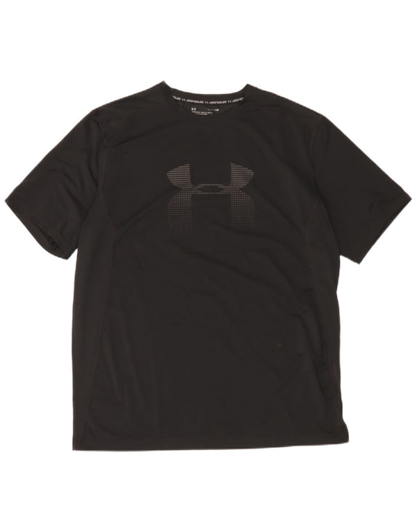 Under Armour Mens Heat Gear Graphic T-Shirt Top XL Black Polyester