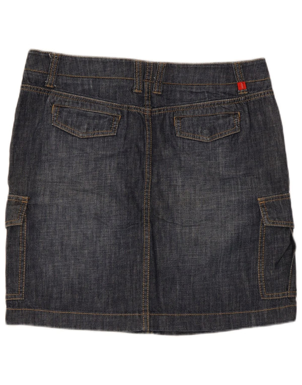 Esprit Womens Denim Cargo Skirt UK 14 Large W34  Navy Blue Cotton