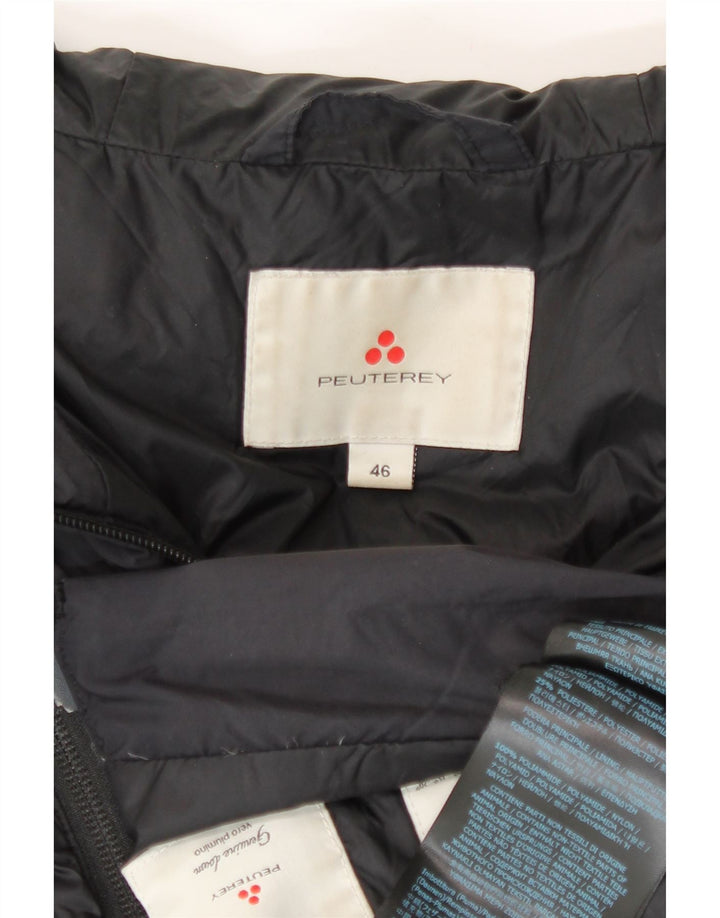 PEUTEREY Womens Hooded Padded Jacket IT 46 Large Black Polyamide