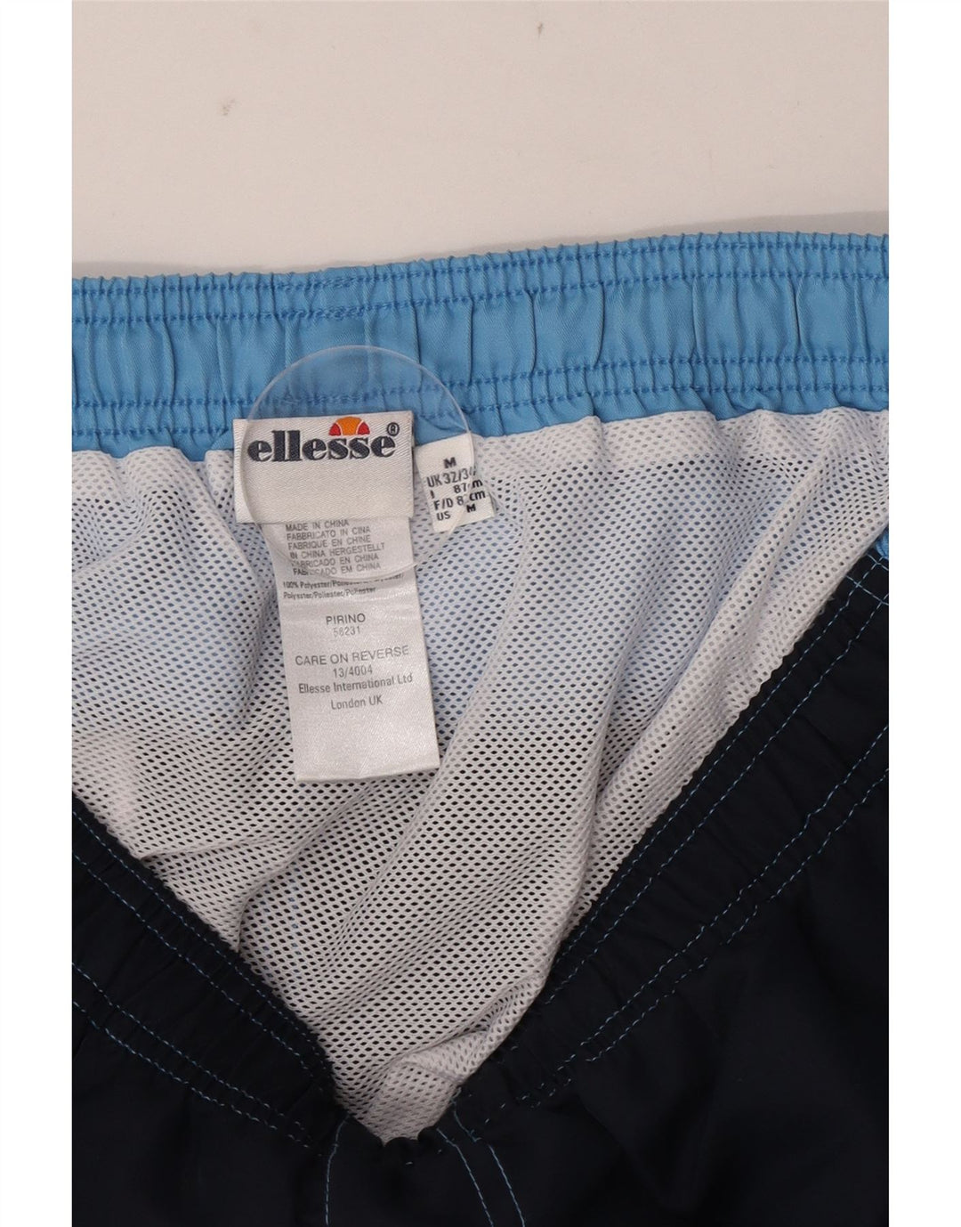Ellesse Mens Graphic Swimming Shorts Medium Navy Blue Colourblock Polyester