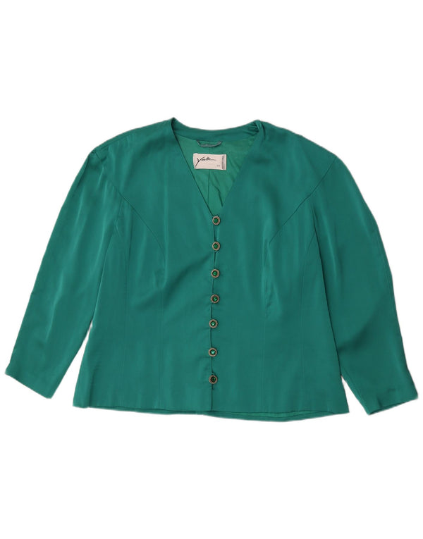 Yvette Womens 3/4 Sleeve Shirt Blouse EU 44 XL Green