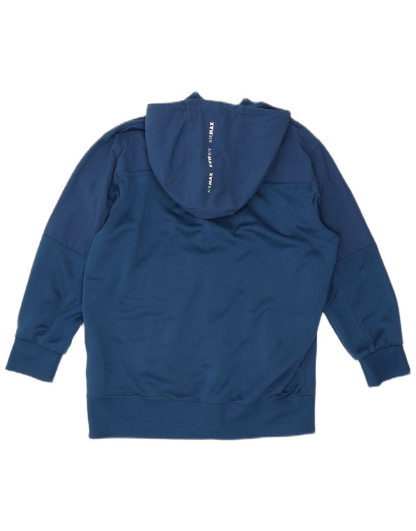 Nike Womens Zip Hoodie Sweater UK 14 Medium Blue Polyester