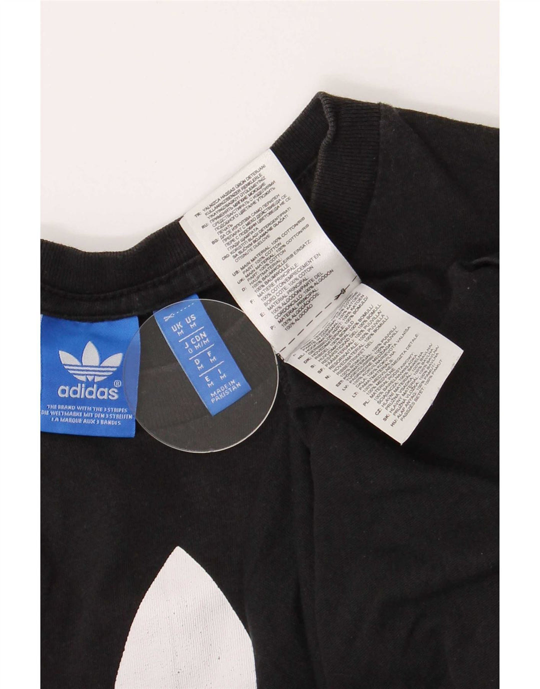 Adidas Mens Graphic T-Shirt Top Medium Black Cotton