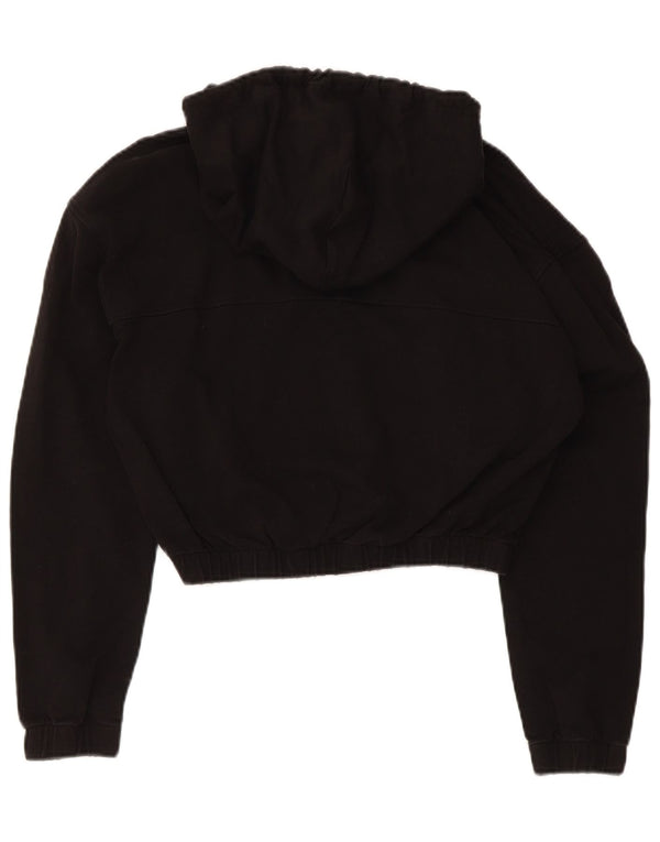 Tommy Hilfiger Womens Crop Hoodie Jumper UK 10 Small Black