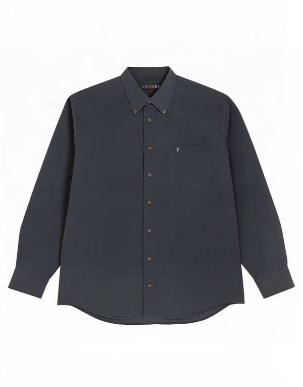 Vintage Mens Shirt Large Navy Blue Viscose