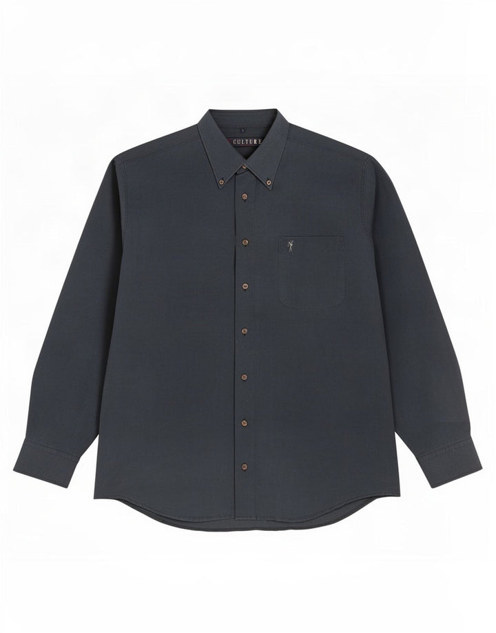 Vintage Mens Shirt Large Navy Blue Viscose