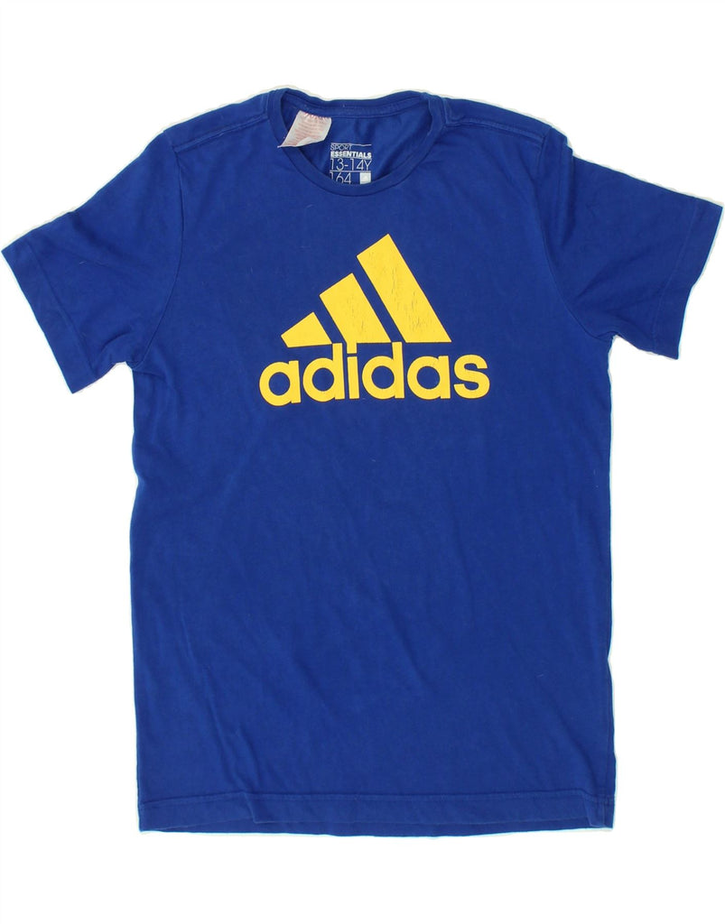 ADIDAS Boys Graphic T-Shirt Top 13-14 Years Blue Cotton | Vintage Adidas | Thrift | Second-Hand Adidas | Used Clothing | Messina Hembry 