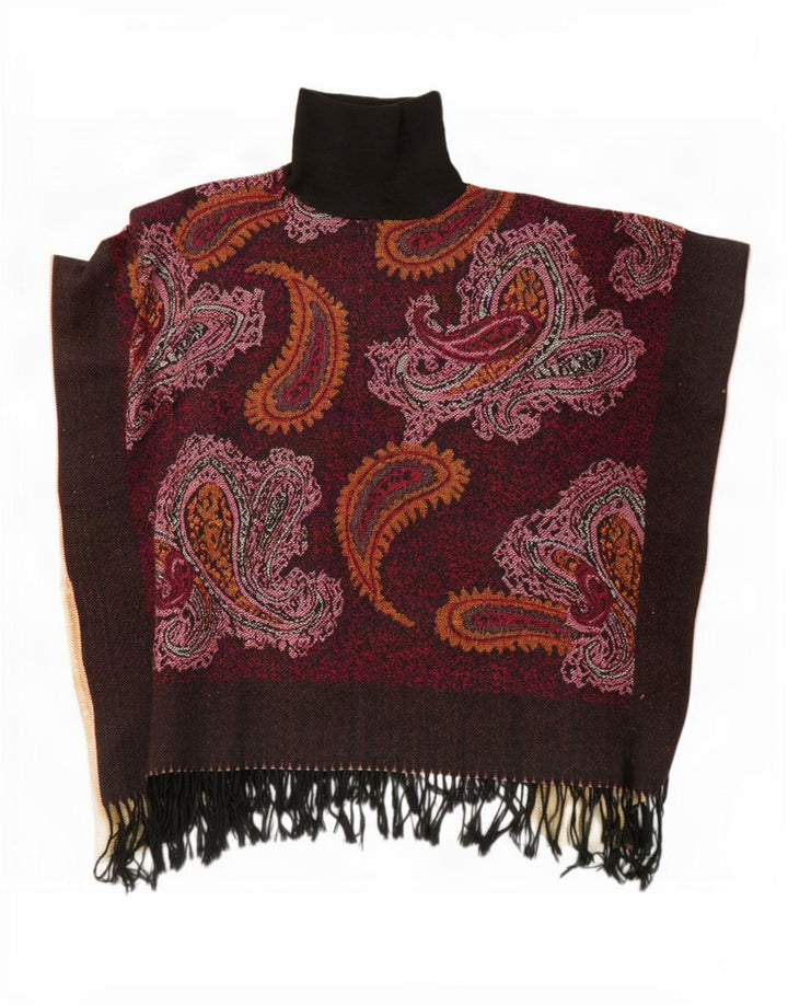 Vintage Womens Poncho Jumper One Size Brown Paisley