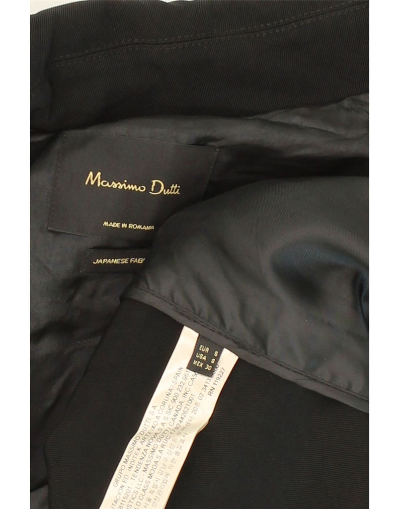 MASSIMO DUTTI Womens Trench Coat UK 10 Small Black Triacetate Vintage Massimo Dutti and Second-Hand Massimo Dutti from Messina Hembry 
