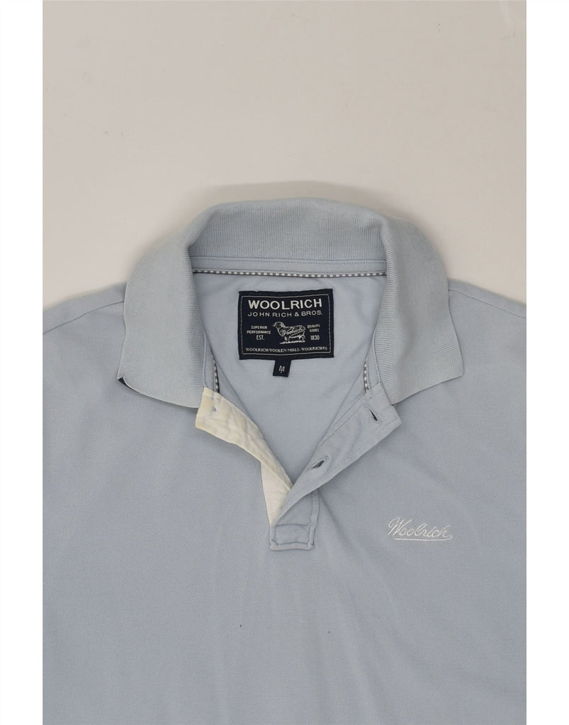 WOOLRICH Mens Polo Shirt Medium Blue Cotton | Vintage Woolrich | Thrift | Second-Hand Woolrich | Used Clothing | Messina Hembry 