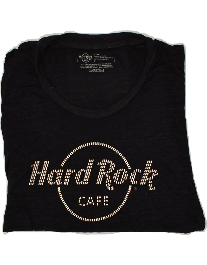 HARD ROCK CAFE Womens Prague See Through Graphic T-Shirt Top UK 6 XS Black | Vintage Hard Rock Cafe | Thrift | Second-Hand Hard Rock Cafe | Used Clothing | Messina Hembry 