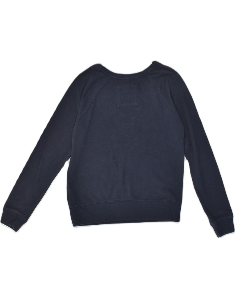 ABERCROMBIE & FITCH Womens Graphic Sweatshirt Jumper UK 14 Medium Navy Blue | Vintage Abercrombie & Fitch | Thrift | Second-Hand Abercrombie & Fitch | Used Clothing | Messina Hembry 