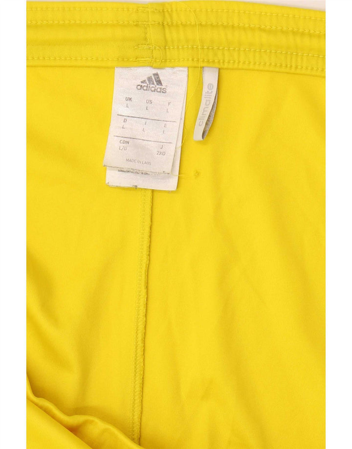 Adidas Mens Sport Shorts Large Yellow Striped Polyester