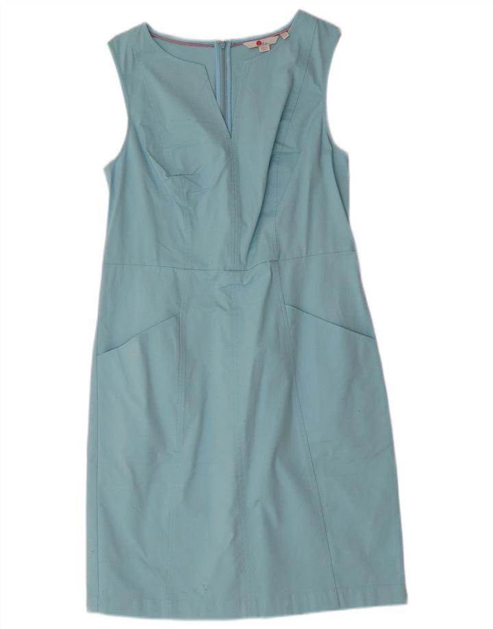 Boden Womens Sleeveless Sheath Dress UK 12 Medium Blue Cotton