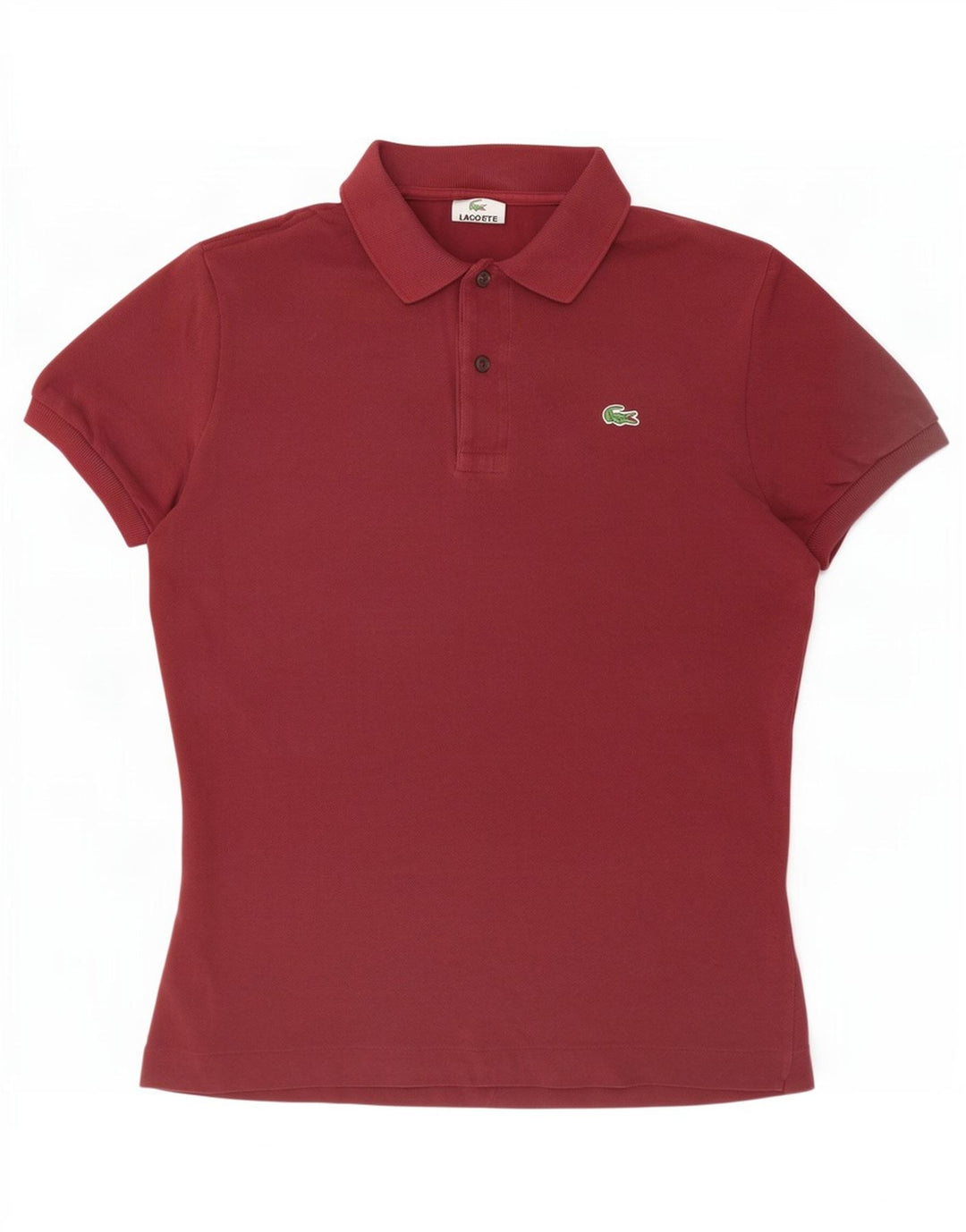 Lacoste Mens Polo Shirt Size 4 Medium Burgundy Cotton