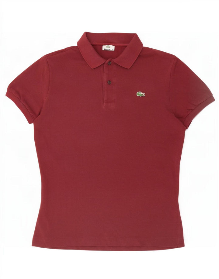 Lacoste Mens Polo Shirt Size 4 Medium Burgundy Cotton