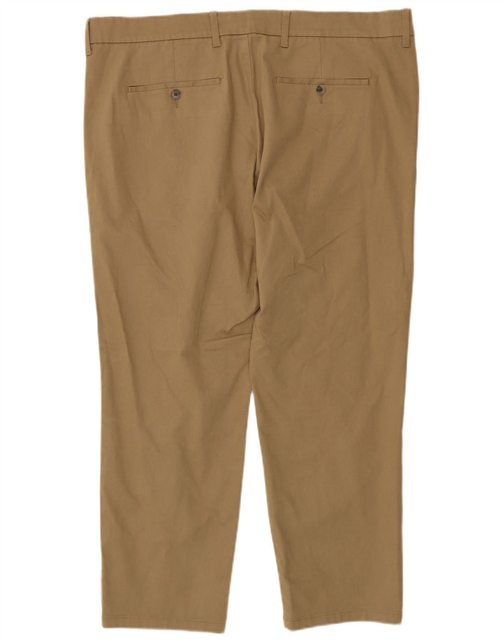 Marks & Spencer Mens Regular Fit Chino Trousers W40 L27 Brown Cotton