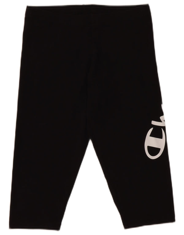 Champion Womens Graphic Capri Leggings UK 10 Small Black