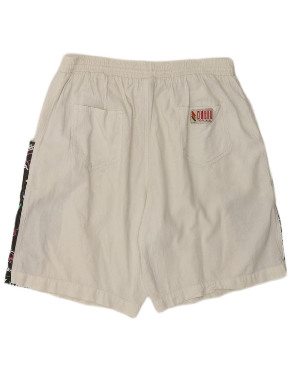 Vintage Mens Sport Shorts XL White Colourblock