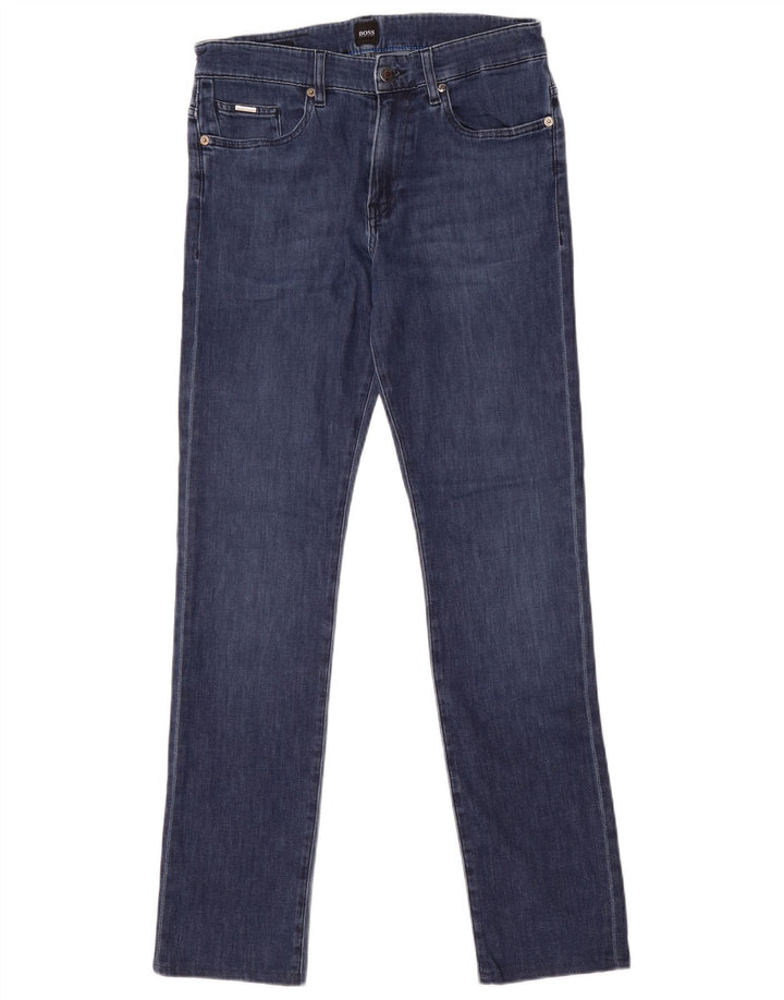 Hugo Boss Mens Slim Jeans W30 L29 Navy Blue Cotton