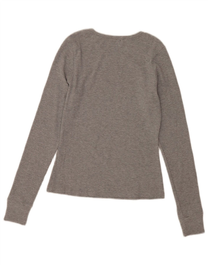 Champion Womens Top Long Sleeve UK 14 Medium Grey