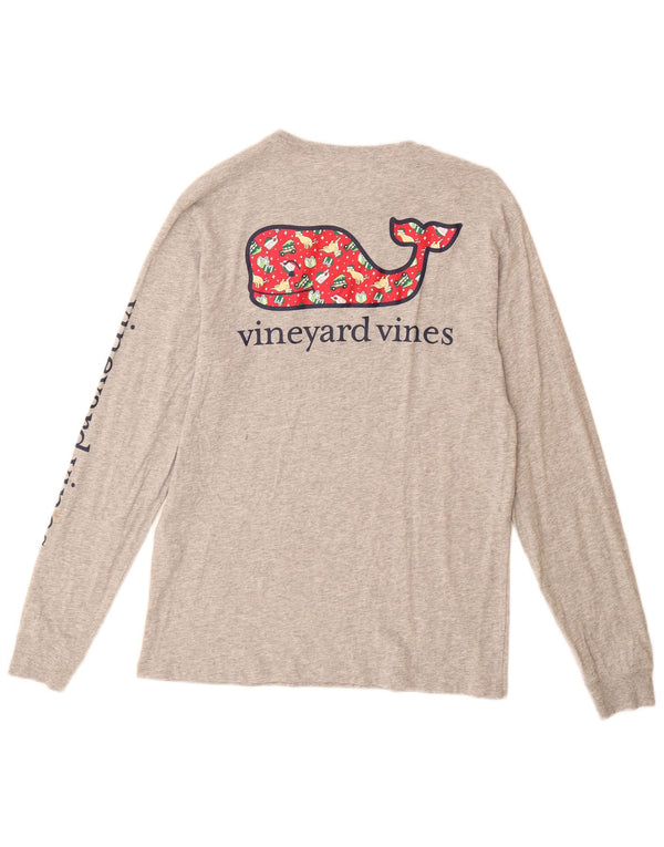 Vineyard Vines Mens Graphic Top Long Sleeve Small Grey Cotton