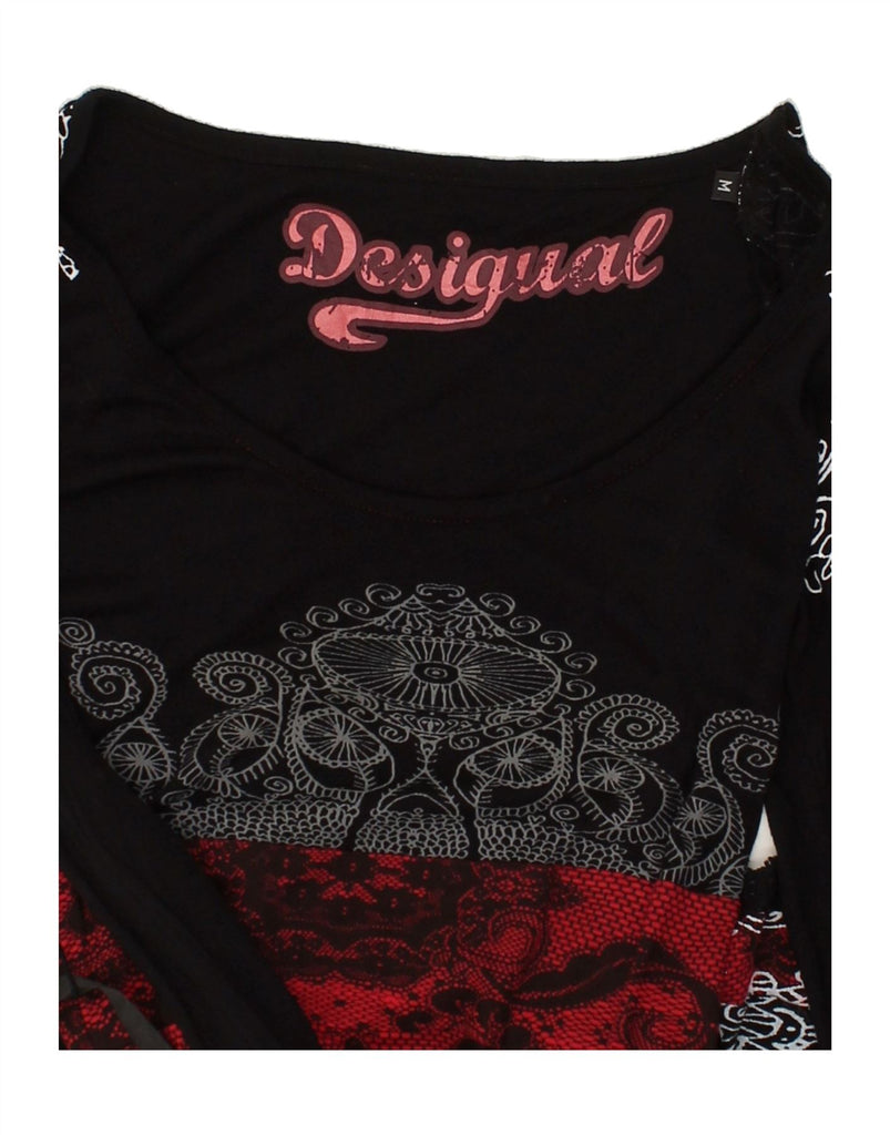 DESIGUAL Womens A-Line Dress UK 12 Medium Red Paisley Viscose | Vintage Desigual | Thrift | Second-Hand Desigual | Used Clothing | Messina Hembry 