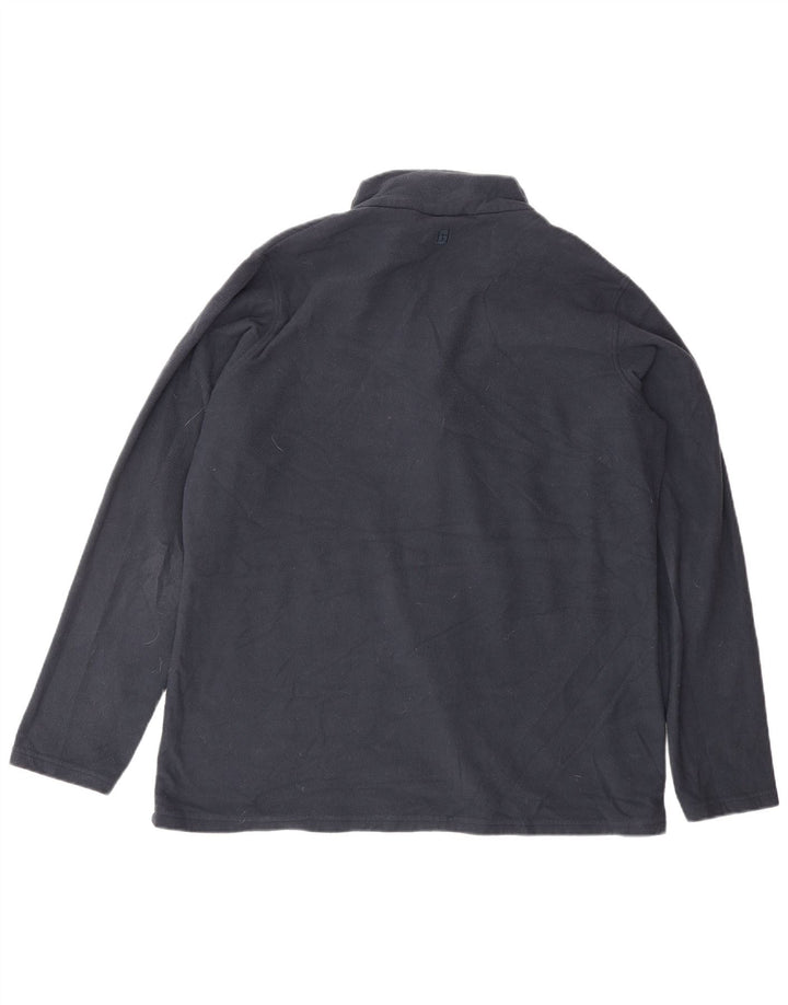 MOUNTAIN WAREHOUSE Mens Zip Neck Fleece Jumper XL Navy Blue Polyester