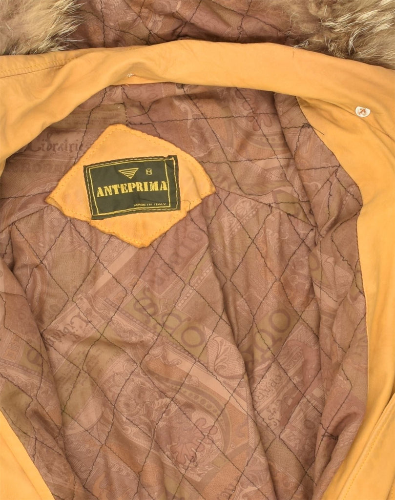 VINTAGE Womens Hooded Parka Jacket UK 14 Large Yellow | Vintage Vintage | Thrift | Second-Hand Vintage | Used Clothing | Messina Hembry 