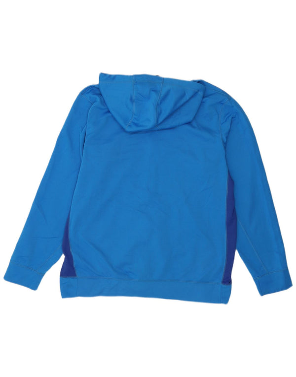 Nike Mens Therma-Fit Zip Hoodie Sweater Large Blue Colourblock Polyester