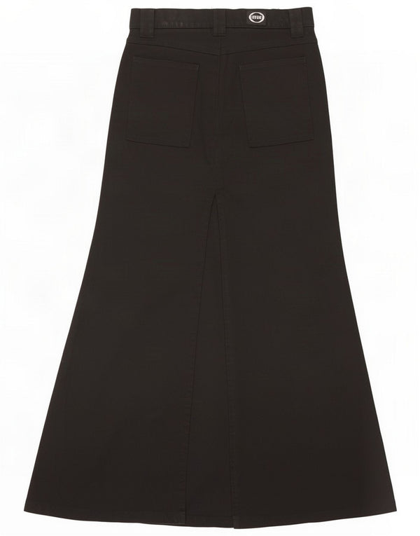 Vintage Womens Maxi Skirt Small W30 Black Cotton