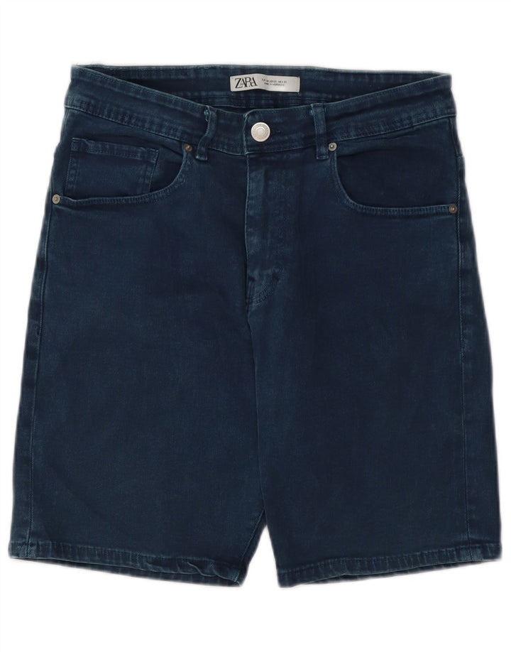 Zara Mens Denim Shorts EU 40 Medium W31 Navy Blue Cotton