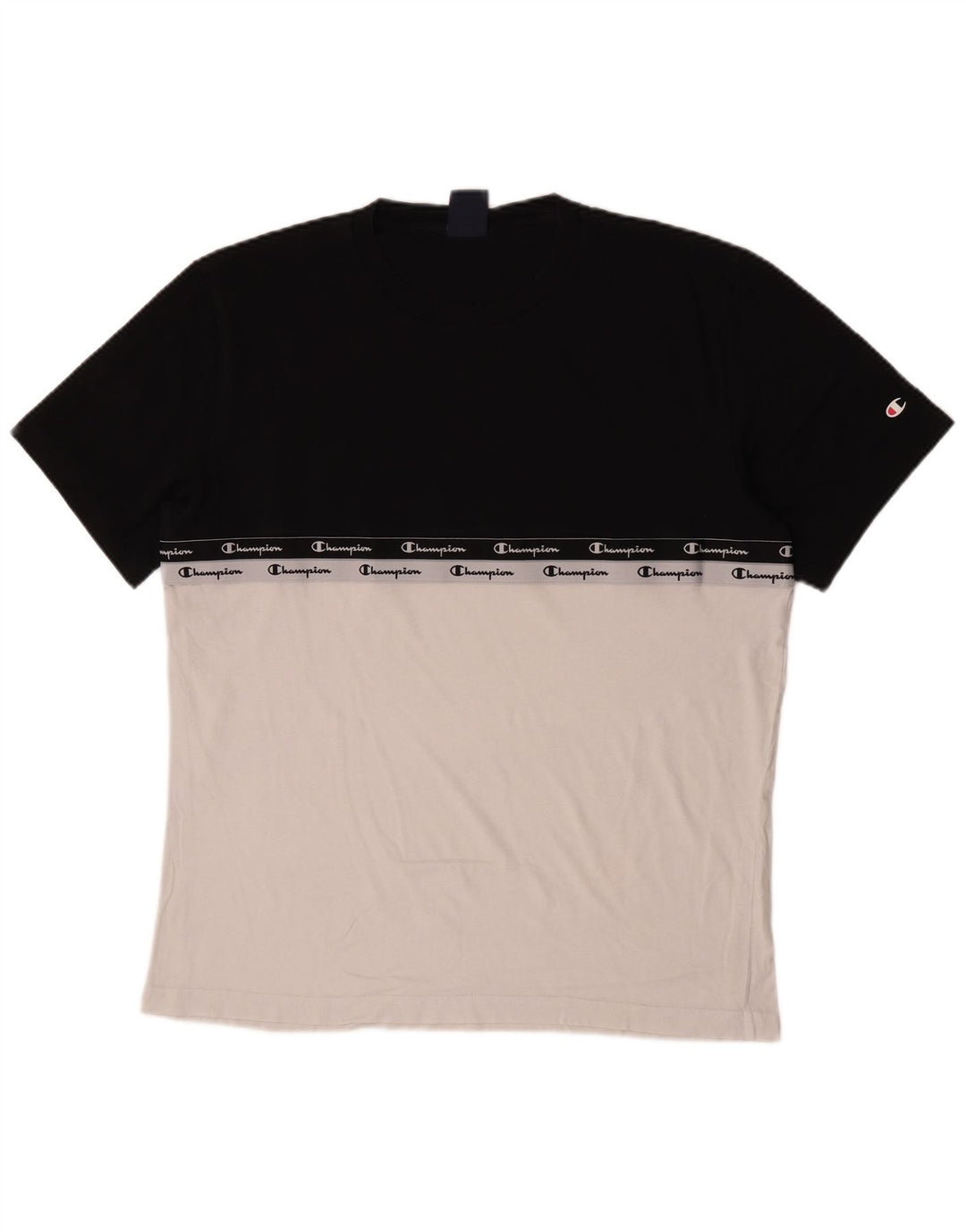 Champion Mens Graphic T-Shirt Top XL Black Colourblock