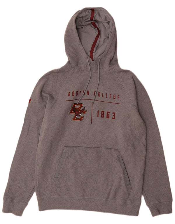 Under Armour Mens Boston College Graphic Loose Fit Hoodie Jumper Small Grey