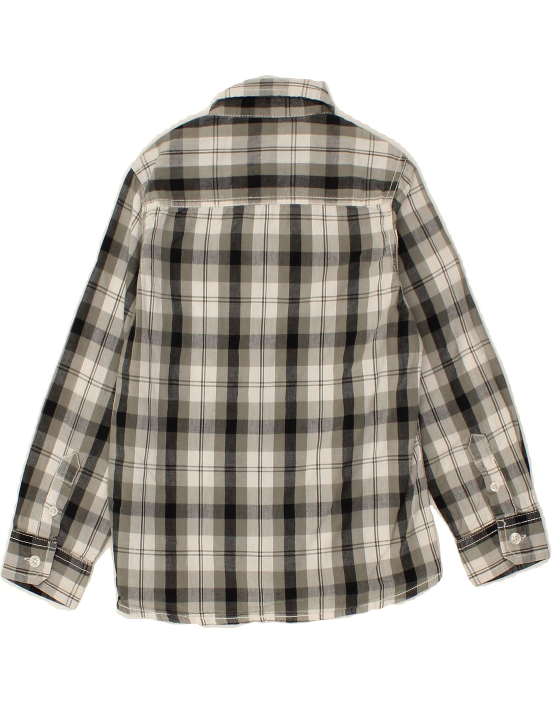 BENETTON Boys Shirt 4-5 Years XS Grey Check Cotton Vintage Benetton and Second-Hand Benetton from Messina Hembry 