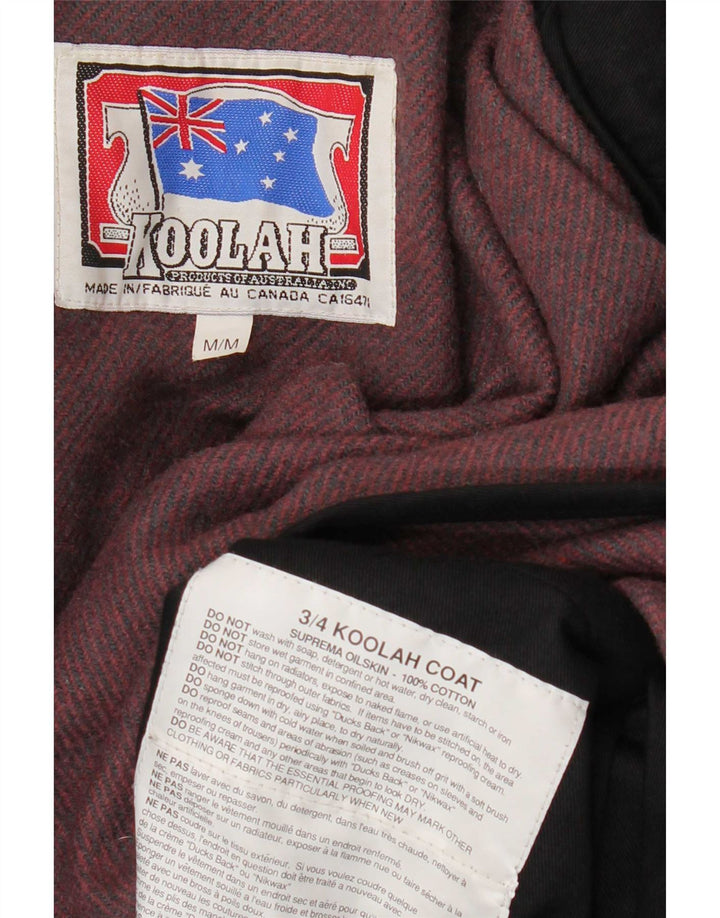 Koolah Womens Oversized Waxed Cotton Capelet Coat UK 14 Medium Black