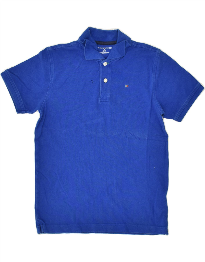 TOMMY HILFIGER Boys Polo Shirt 8-9 Years Medium Blue Cotton | Vintage Tommy Hilfiger | Thrift | Second-Hand Tommy Hilfiger | Used Clothing | Messina Hembry 