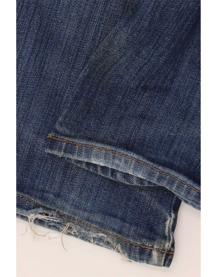 Wrangler Womens Texas Stretch Distressed Straight Jeans W32 L32 Blue Cotton