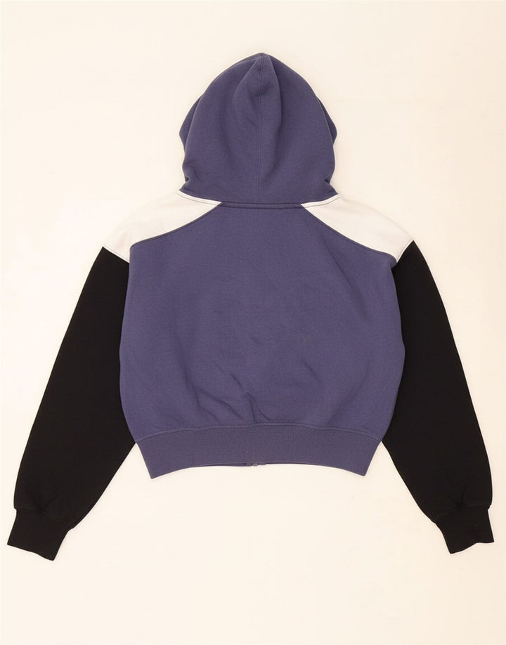 NIKE Womens Crop Oversized Zip Hoodie Sweater UK 10 Small Purple