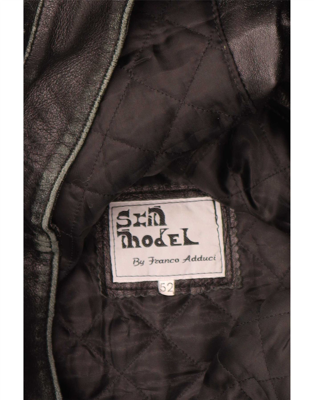 Vintage Mens Leather Jacket IT 52 XL Black