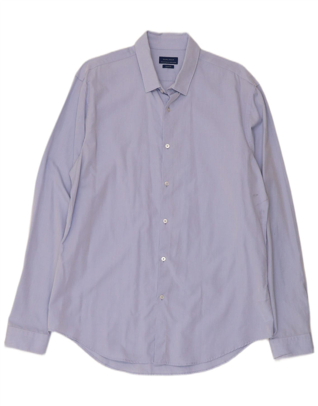 Zara Mens Slim Fit Shirt XL Blue Cotton