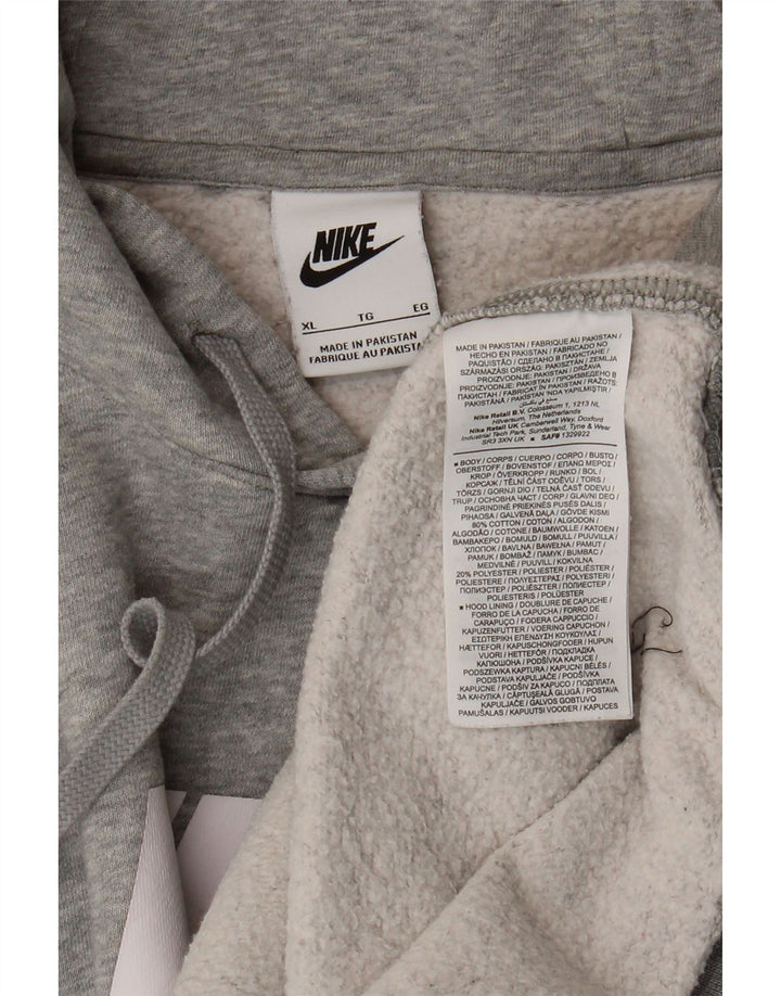 Nike Mens Graphic Hoodie Jumper XL Grey Cotton