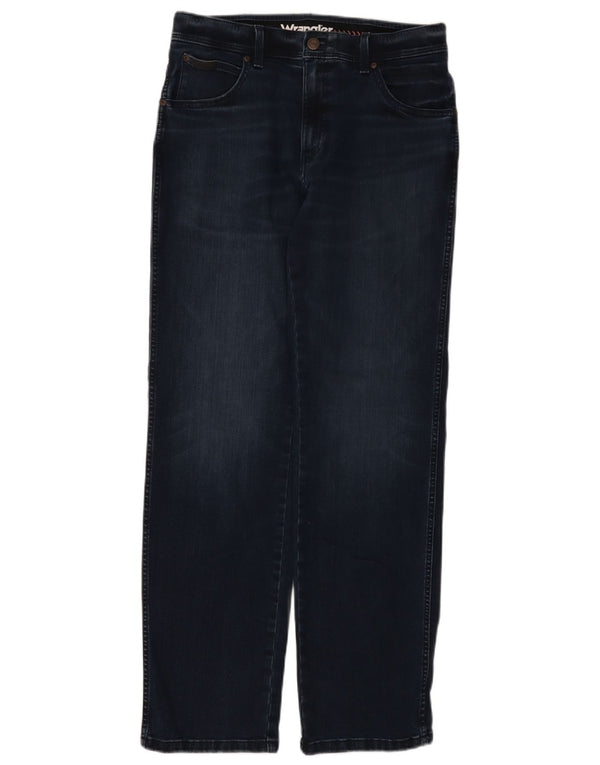 Wrangler Mens Texas Straight Jeans W32 L32 Navy Blue Cotton
